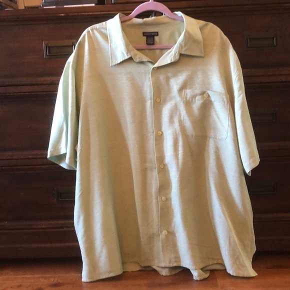 Vintage Knights Bridge sage green casual short sleeve button down shirt XXL - Picture 1 of 2